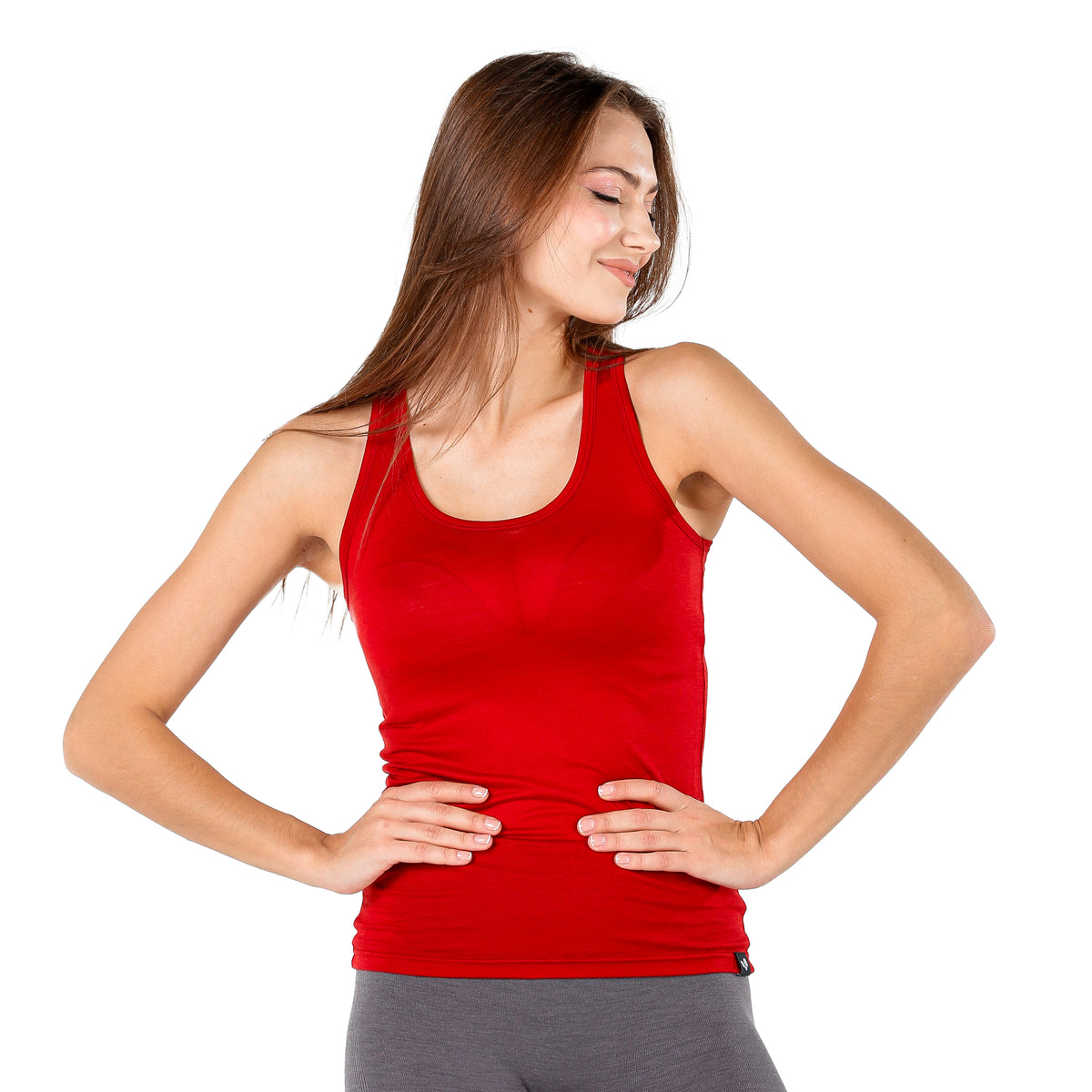 Dame in Rotem Merino Tank Top