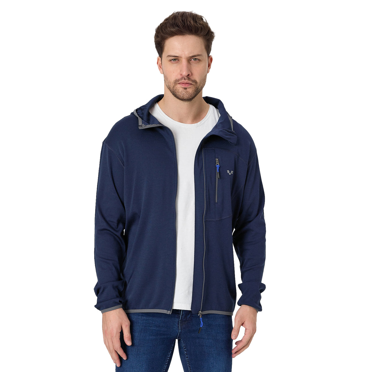 Hoodie - MAESTRO - 100% Merinowolle (Zip)