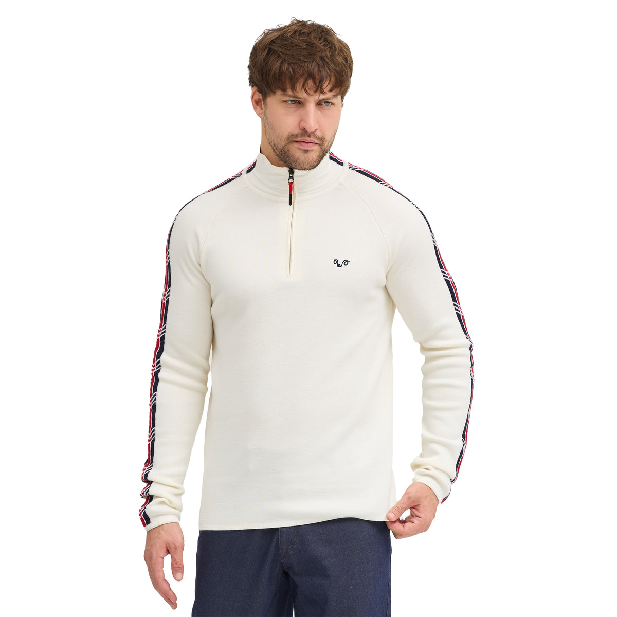 Merino Pullover Herren - NOYAN - 100% Merinowolle 1/4 (Zip)