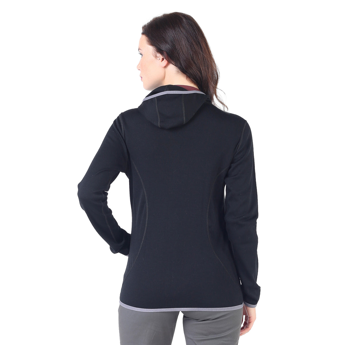 Kapuzenhoodie in schwarz von hinten
