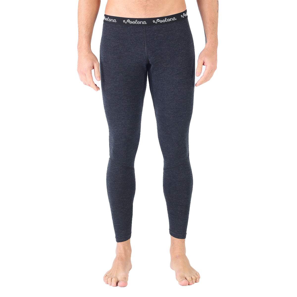 Schwarze Merino Funktionsunterhose fĂŒr Herren von vorne