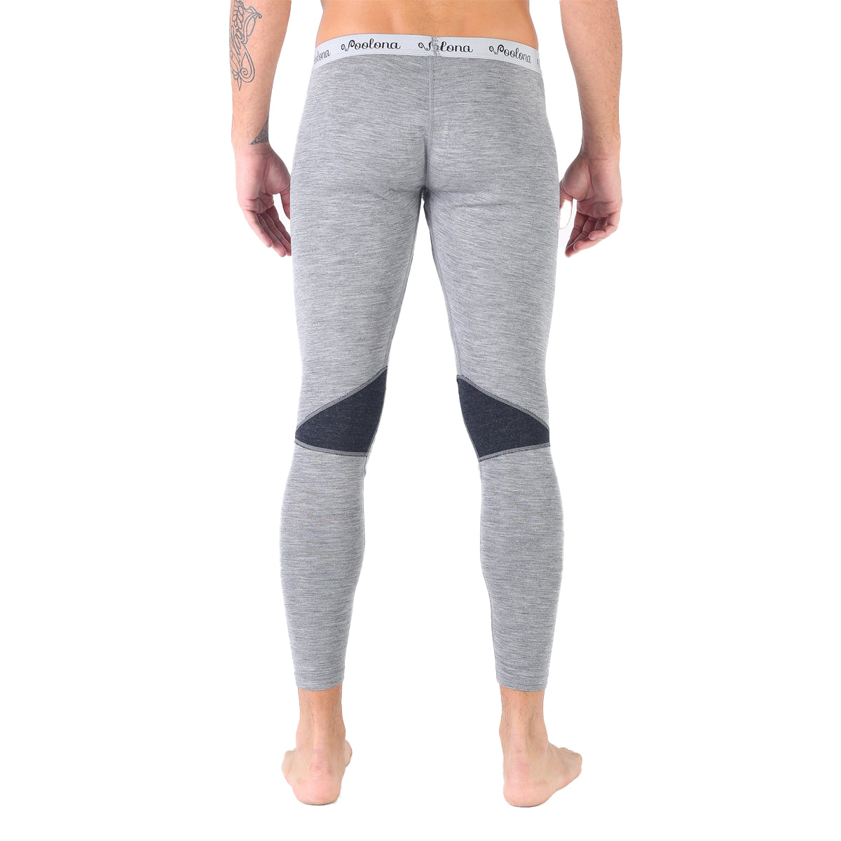 Eine Merino Unterhose fĂŒr Herren in Grau von hinten