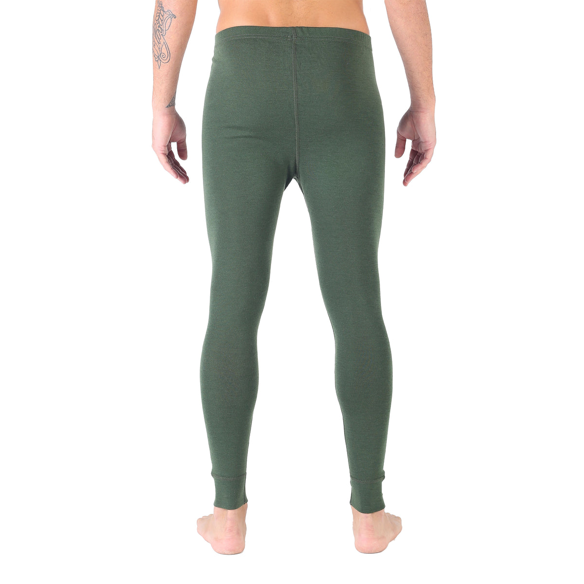 Grüne Merino Funktionsunterhose von hinten