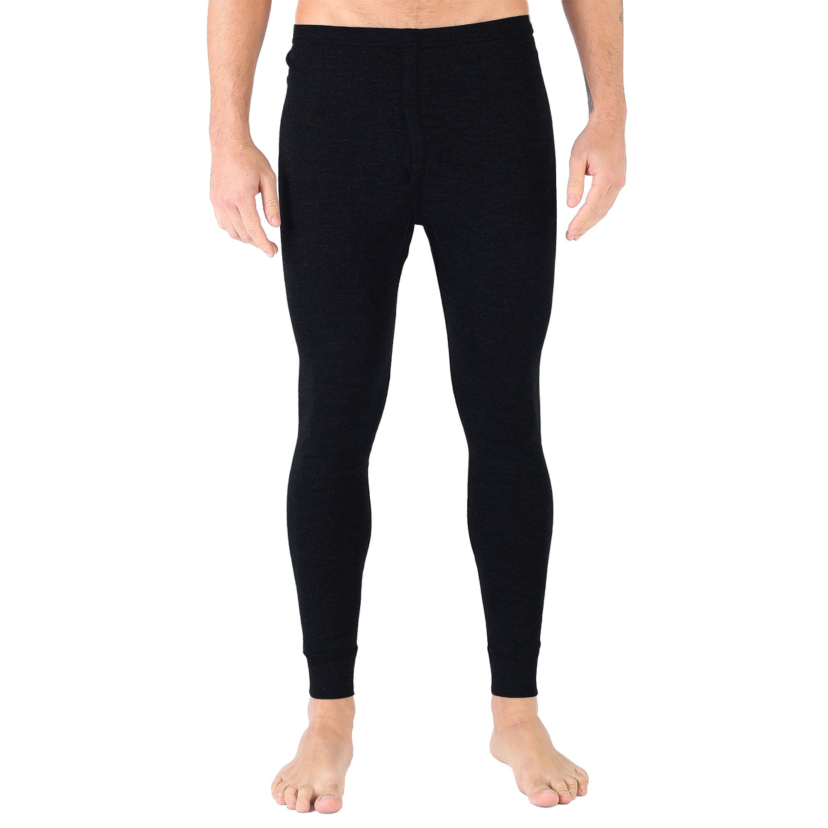 Merinowolle Long Johns in schwarz