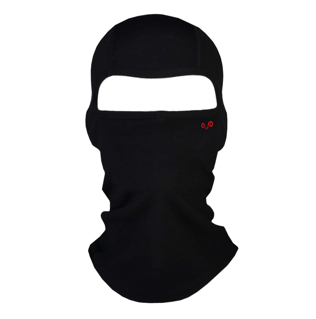 Balaclava aus Merinowolle in schwarz