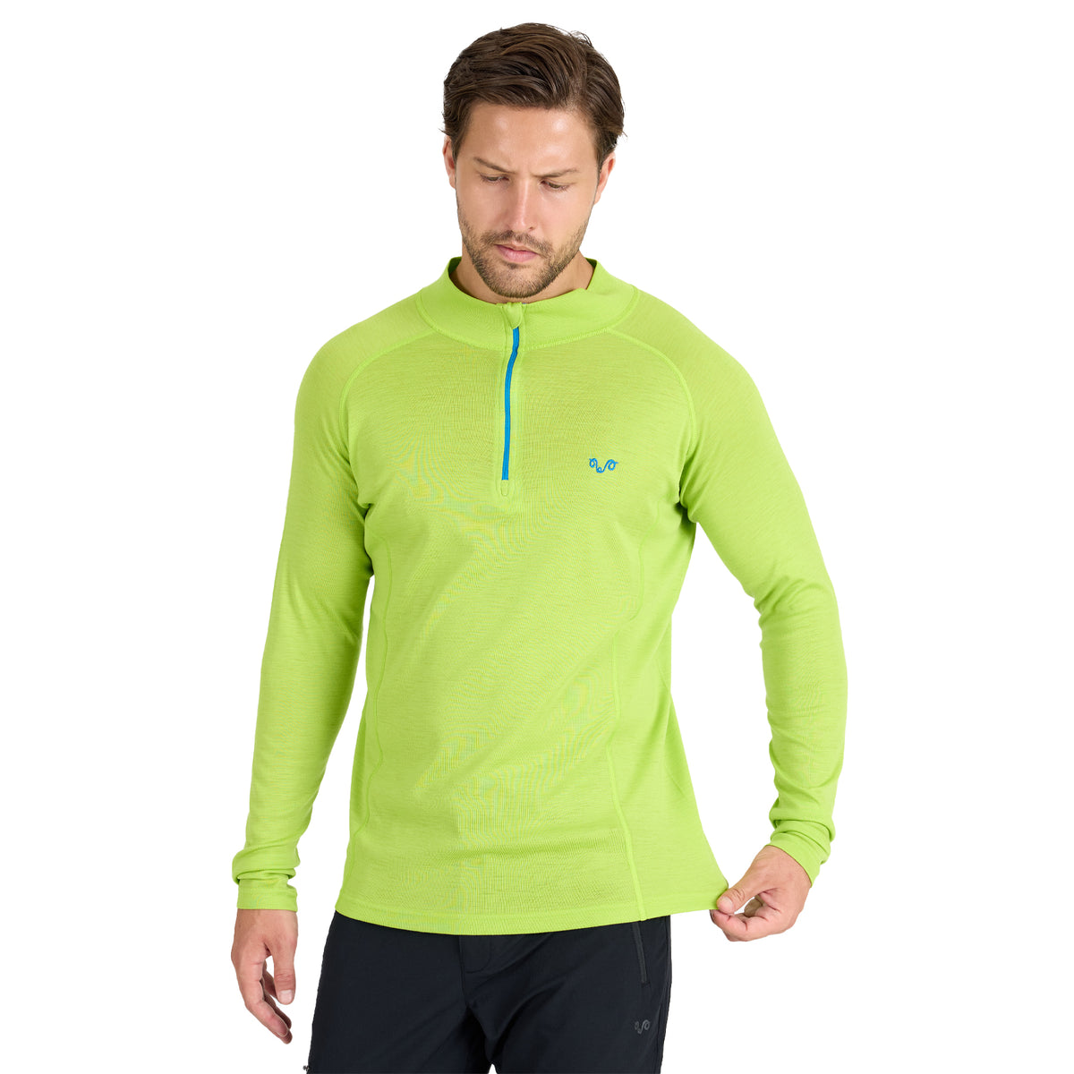 Langarmshirt - ASTRO - 100% Merinowolle (Zip)