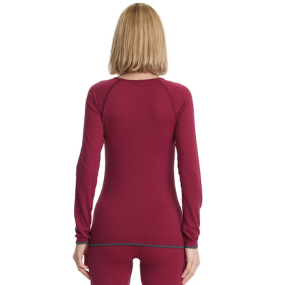 Damen Langarmshirt von hinten aus 80% Merinowolle