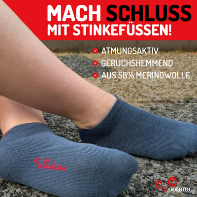 Sneakersocken aus Merinowolle unisex