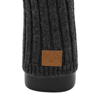 Handwärmer aus Merino mit braunem Logo