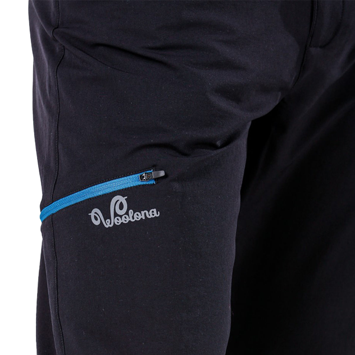 Schwarze Merino Trekkinghose für Herren