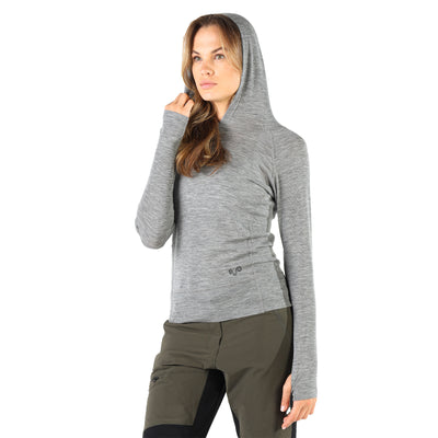 Merino Hoodie Damen in Grau