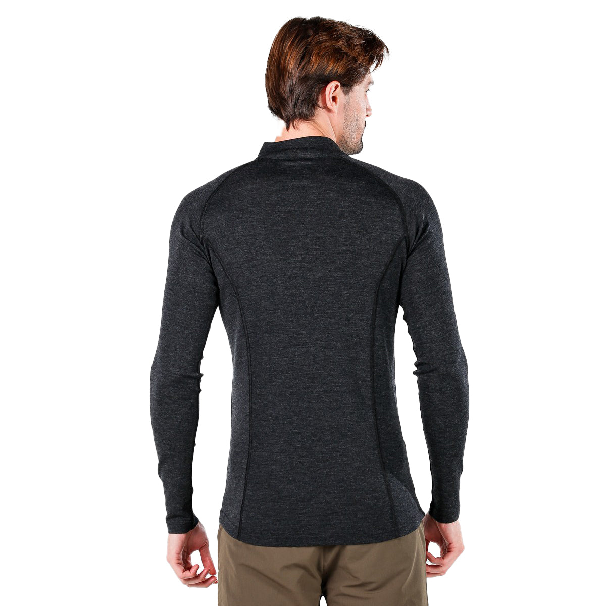 Hinteransicht des Langarmshirts in anthrazit