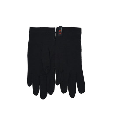Schwarze Unterziehhandschuhe aus Merinowolle