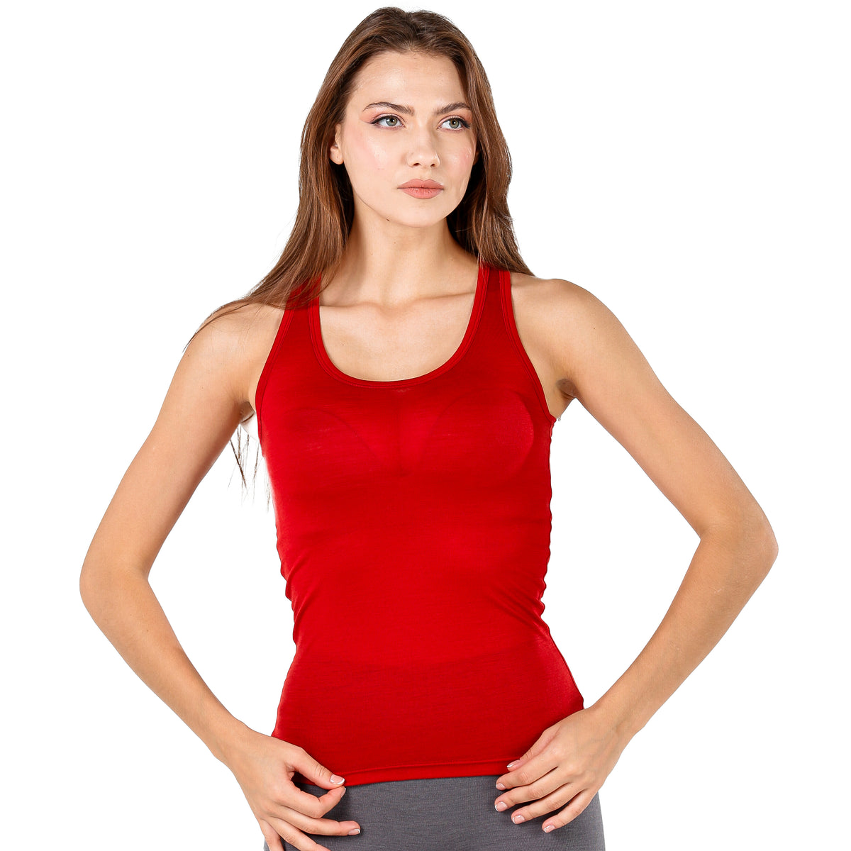 Merino Damen Tanktop in der Farbe rot